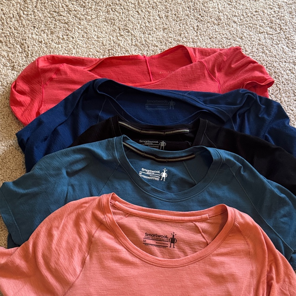 Smartwool Women's Short Sleeve Tees - FIVE!!! Red, Blue, Black, Teal, Peach